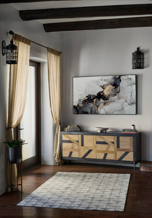 Momeni Edition EDI-2 Machine Made Contemporary Geometric Indoor Area Rug Charcoal 8'11" x 12'6" EDITIEDI-2CHR8BC6