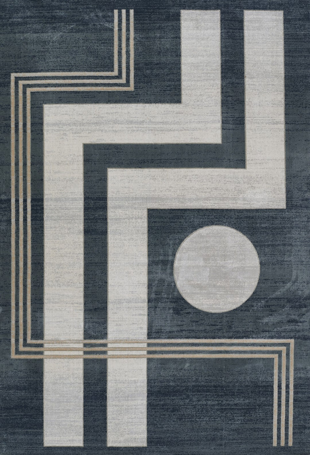 Momeni Edition EDI-3 Machine Made Contemporary Geometric Indoor Area Rug Blue 8'11" x 12'6" EDITIEDI-3BLU8BC6