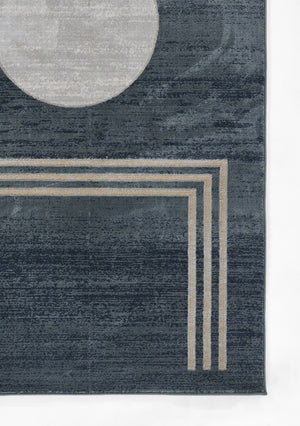 Momeni Edition EDI-3 Machine Made Contemporary Geometric Indoor Area Rug Blue 8'11" x 12'6" EDITIEDI-3BLU8BC6
