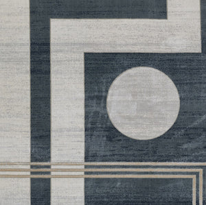 Momeni Edition EDI-3 Machine Made Contemporary Geometric Indoor Area Rug Blue 8'11" x 12'6" EDITIEDI-3BLU8BC6