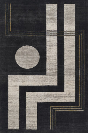 Momeni Edition EDI-3 Machine Made Contemporary Geometric Indoor Area Rug Charcoal 8'11" x 12'6" EDITIEDI-3CHR8BC6