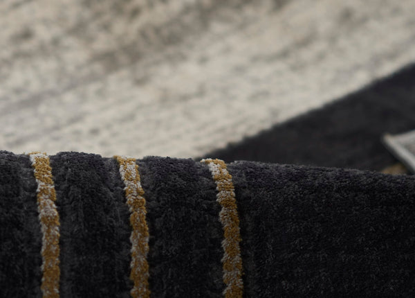 Momeni Edition EDI-3 Machine Made Contemporary Geometric Indoor Area Rug Charcoal 8'11" x 12'6" EDITIEDI-3CHR8BC6