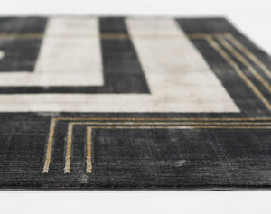 Momeni Edition EDI-3 Machine Made Contemporary Geometric Indoor Area Rug Charcoal 8'11" x 12'6" EDITIEDI-3CHR8BC6