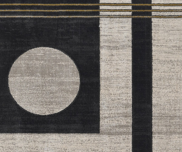 Momeni Edition EDI-3 Machine Made Contemporary Geometric Indoor Area Rug Charcoal 8'11" x 12'6" EDITIEDI-3CHR8BC6