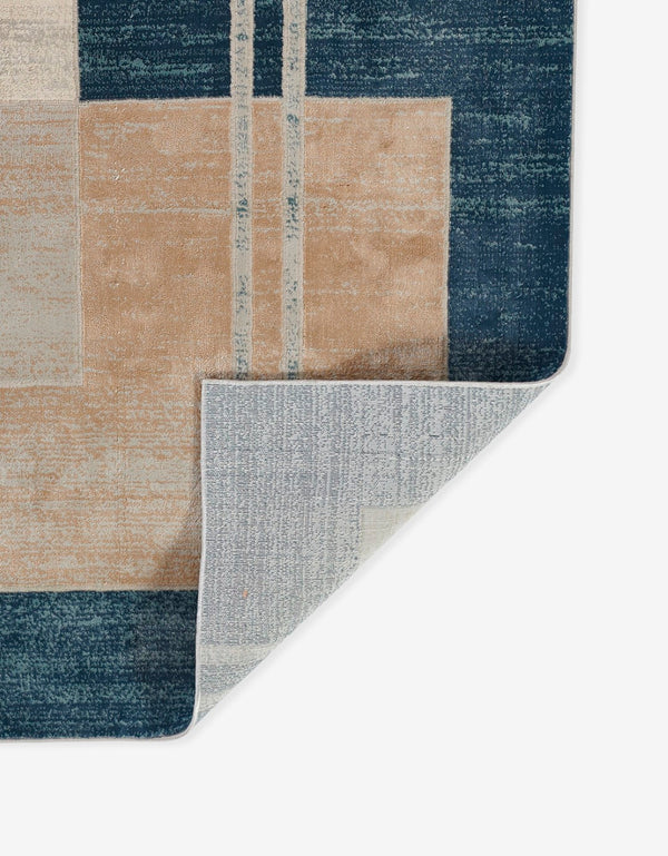 Momeni Edition EDI-4 Machine Made Contemporary Geometric Indoor Area Rug Blue 8'11" x 12'6" EDITIEDI-4BLU8BC6