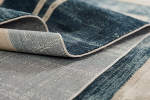 Momeni Edition EDI-4 Machine Made Contemporary Geometric Indoor Area Rug Blue 8'11" x 12'6" EDITIEDI-4BLU8BC6