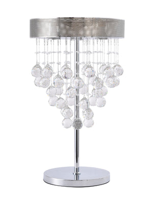 Bethel Chrome Table Lamp in Metal & Crystal