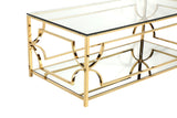 Shatana Home Edward Rectangular Coffee Table High Polish Gold