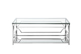 Shatana Home Edward Rectangular Coffee Table High Polish Steel