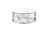 Shatana Home Edward Round Coffee Table High Polish Steel