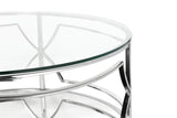 Shatana Home Edward Round Coffee Table High Polish Steel