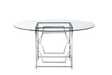 Shatana Home Edward Round Dining Table High Polish Steel