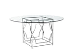 Shatana Home Edward Round Dining Table High Polish Steel