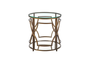 Shatana Home Edward Round Side Table Brass