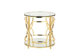 Shatana Home Edward Round Side Table High Polish Gold