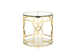 Shatana Home Edward Round Side Table High Polish Gold