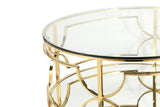 Shatana Home Edward Round Side Table High Polish Gold