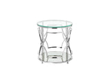 Shatana Home Edward Round Side Table High Polish Steel