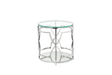 Shatana Home Edward Round Side Table High Polish Steel