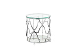 Shatana Home Edward Round Side Table High Polish Steel