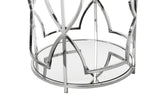 Shatana Home Edward Round Side Table High Polish Steel