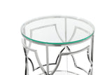 Shatana Home Edward Round Side Table High Polish Steel