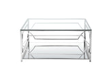 Shatana Home Edward Square Coffee Table High Polish Steel