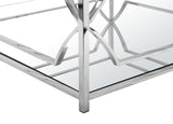 Shatana Home Edward Square Coffee Table High Polish Steel