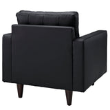 Empress Bonded Leather Armchair Black EEI-1012-BLK