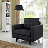 Empress Bonded Leather Armchair Black EEI-1012-BLK