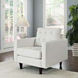 Empress Bonded Leather Armchair White EEI-1012-WHI