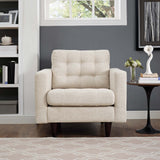 Empress Upholstered Fabric Armchair Beige EEI-1013-BEI