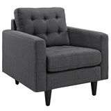 Empress Upholstered Fabric Armchair Gray EEI-1013-DOR