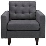 Empress Upholstered Fabric Armchair Gray EEI-1013-DOR