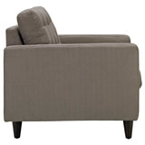 Modway Furniture Empress Upholstered Fabric Armchair 0423 Granite EEI-1013-GRA