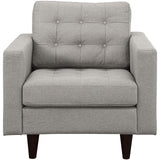 Empress Upholstered Fabric Armchair Light Gray EEI-1013-LGR