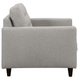 Empress Upholstered Fabric Armchair Light Gray EEI-1013-LGR