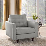 Empress Upholstered Fabric Armchair Light Gray EEI-1013-LGR