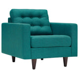 Modway Furniture Empress Upholstered Fabric Armchair 0423 Teal EEI-1013-TEA