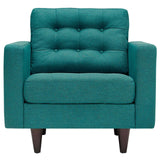 Modway Furniture Empress Upholstered Fabric Armchair 0423 Teal EEI-1013-TEA