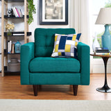 Empress Upholstered Fabric Armchair Teal EEI-1013-TEA