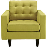 Modway Furniture Empress Upholstered Fabric Armchair 0423 Wheatgrass EEI-1013-WHE