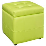 Volt Storage Upholstered Vinyl Ottoman Light Green EEI-1044-LGN