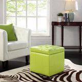 Volt Storage Upholstered Vinyl Ottoman Light Green EEI-1044-LGN