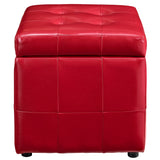 Volt Storage Upholstered Vinyl Ottoman Red EEI-1044-RED