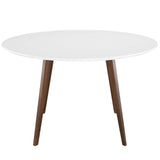 Platter Round Dining Table White EEI-1064-WHI