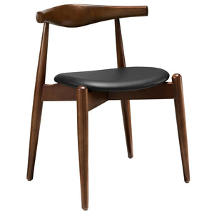 Stalwart Dining Side Chair Dark Walnut Black EEI-1080-DWL-BLK