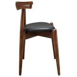 Stalwart Dining Side Chair Dark Walnut Black EEI-1080-DWL-BLK