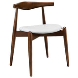 Stalwart Dining Side Chair Dark Walnut White EEI-1080-DWL-WHI