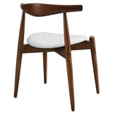 Stalwart Dining Side Chair Dark Walnut White EEI-1080-DWL-WHI